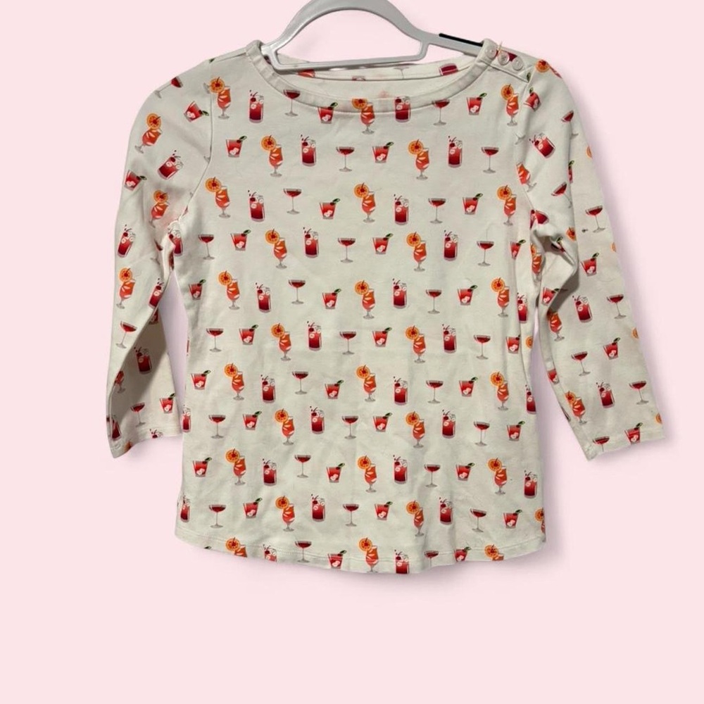 Cute preppy Pima cotton NWOT fun cocktail print topโ xs